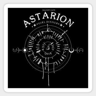 Astarion Girl Dinner Black and White Sticker